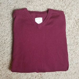 Life after denim maroon v neck sweater
